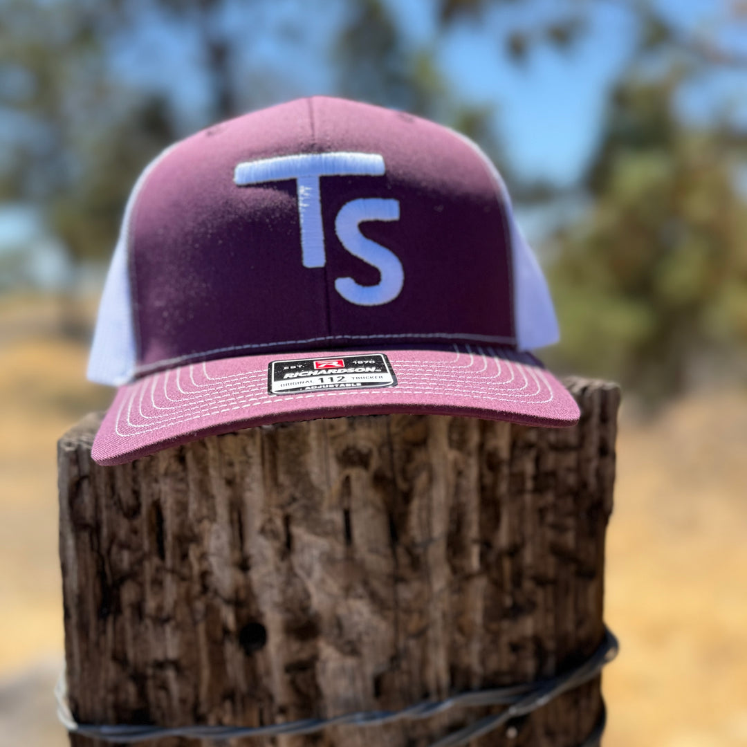 Burgundy/White 
